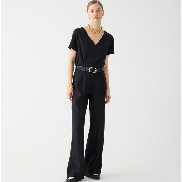 J.Crew Vintage Jersey Classic Fit V-Neck Tee WMNS S Black Short Sleeve Pullover - Picture 2 of 8